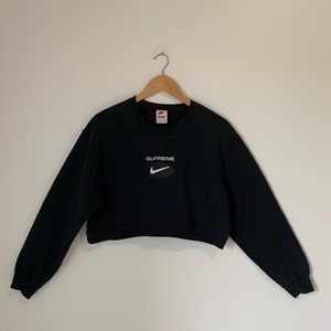 Supreme Rework Nike Jewel Crewneck Sweatshirt Black Authentic Size Large